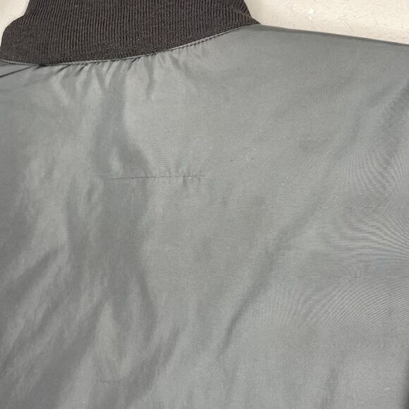 PRADA Mens Gray Full-Zip Nylon Jacket Sz 48 Medium M Wool Collar LOGO - Picture 15 of 15